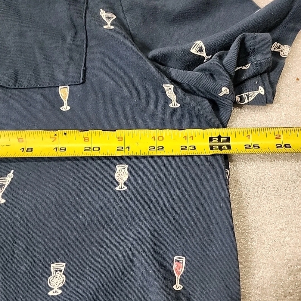 American Rag Cocktail Martini Allover Print Polo Shirt Blue Mens XXL - Picture 7 of 8